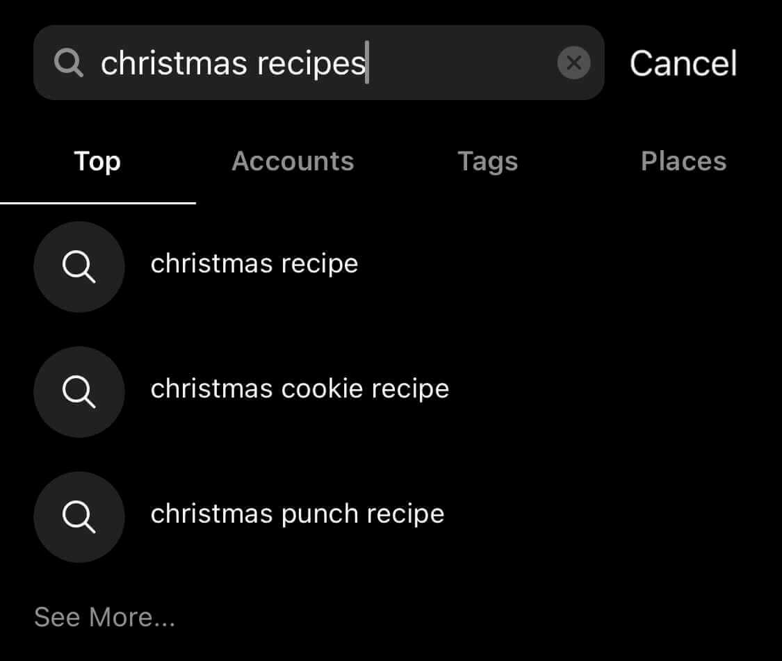 instagram search christmas recipes