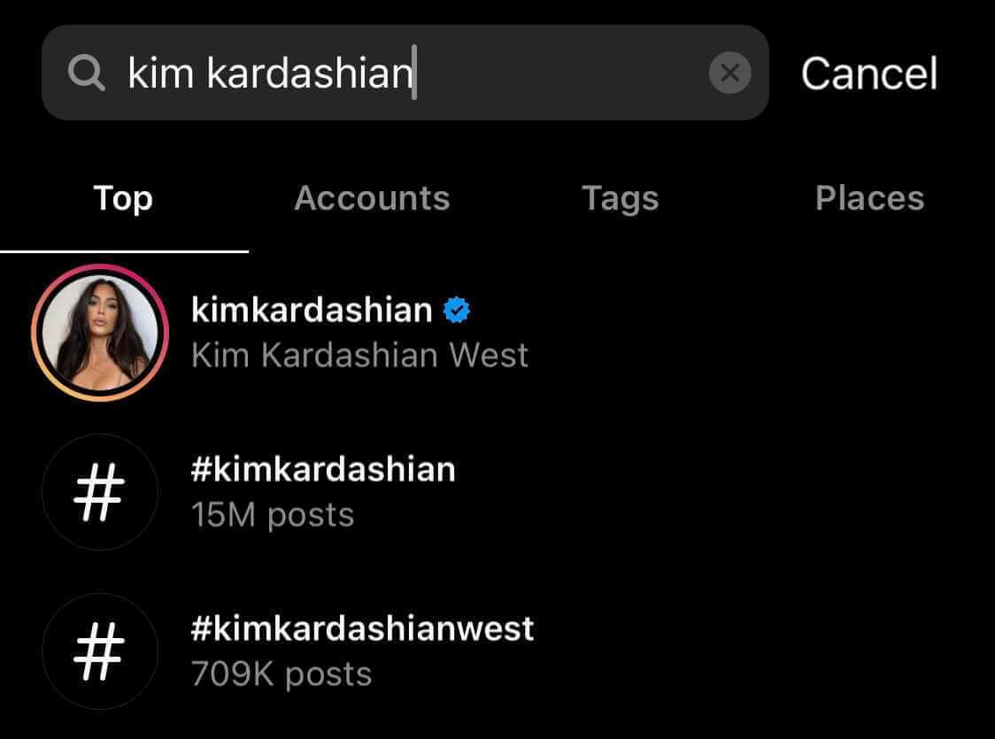 instagram search kim kardashian
